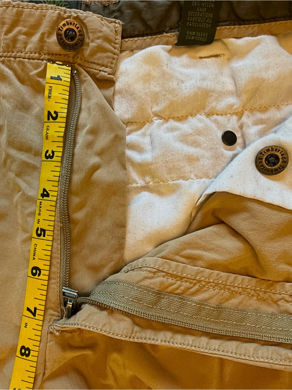 Men's Tan Timberland Five Pocket Convertible Cargo Pants to Shorts - Picture 7 of 16